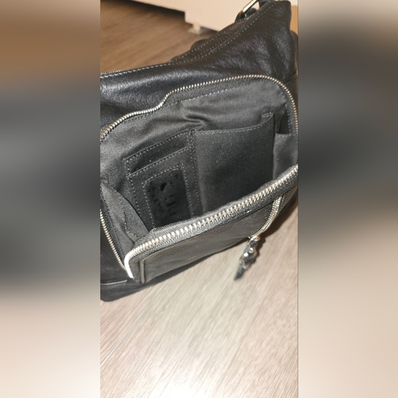 Black Leather Multi-Zip Crossbody Bag – Silver Hardware – Great American Leather - Picture 11 of 16